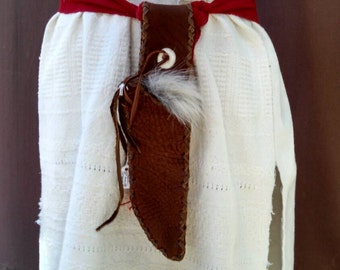 Bison Leather Knife Sheath - Spirit Medicine