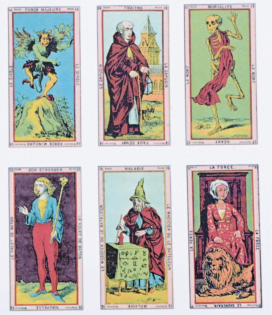 Antique French Tarot Cards nr. 1 Ceramic by MilestoneDecalArt