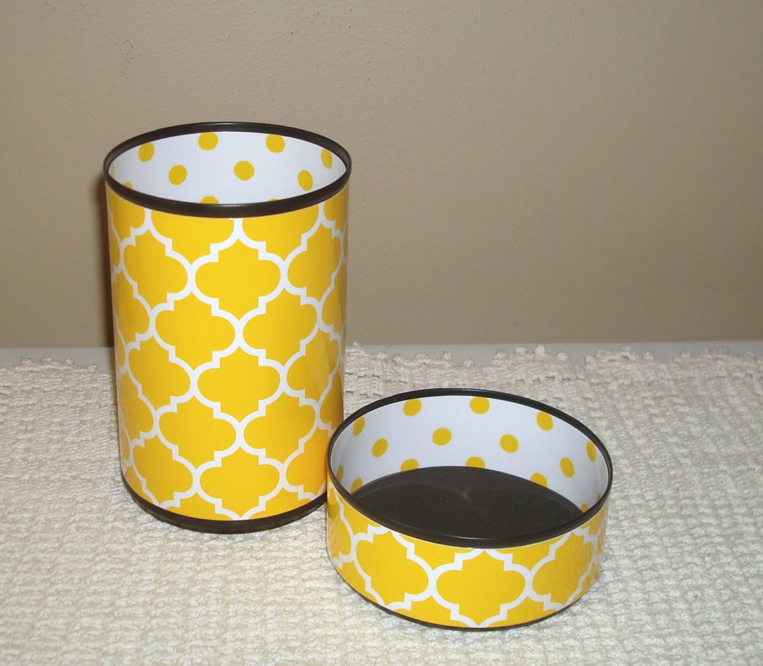 Yellow Moroccan Desk Accessories Sunny Yellow and White