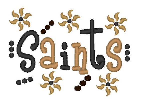 Saints Applique Machine Embroidery Design 4x4 7x5 10x6 New Orleans ...