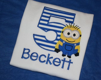 Minion Birthday Shirt, Personalized Minion, Minion Boys Shirt, Minion Boy Birthday, Custom Minion Shirt, Minion Shirt, Minion Party, Minion
