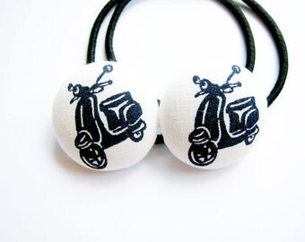 Button Ponytail Holders - Scooters