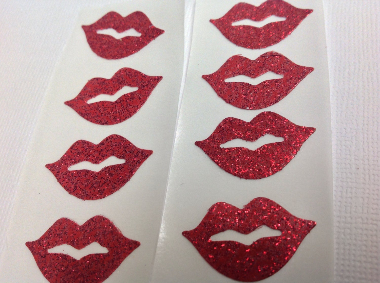 Beautiful 24 pc Red Glitter Lip Stickers