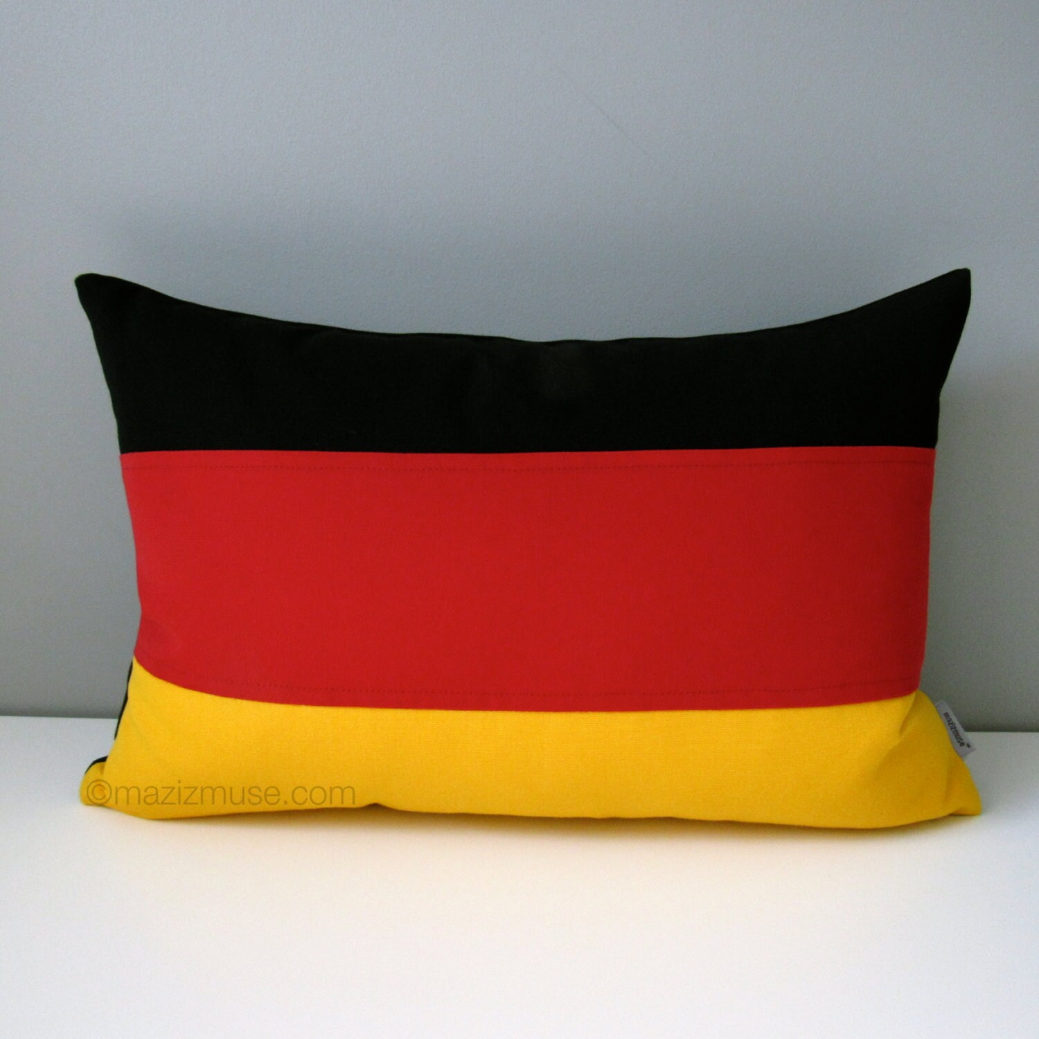 German Flag Pillow Cover Decorative Pillow Case Black by Mazizmuse