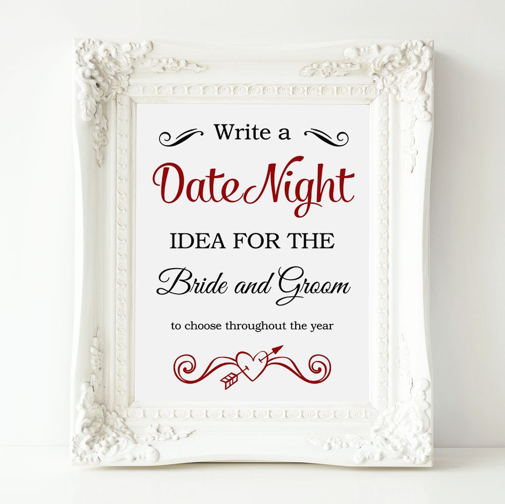Date Night Sign Date Night Ideas Wedding Sign Printable Date 