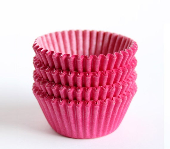MINI Pink Cupcake Liners, Pink Birthday Party Liners, Mini Valentine's Day Baking Cups (60) Il_570xn