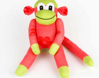 Get Well Christmas Gift Handmade Sock Monkey Stuffed Animal Doll Baby Girls Toys Birthday gift New year Gift