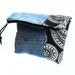 Denim clutch bag, black white paisley, clutch purse, fold over bag, zipper pouch, recycled denim jeans, casual clutch, handbag