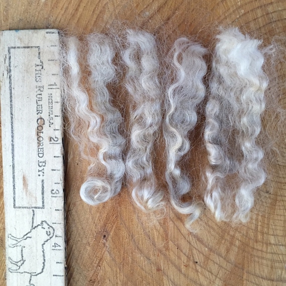 Soft White Mohair Locks / Raw Unwashed Mohair Locks / Curly