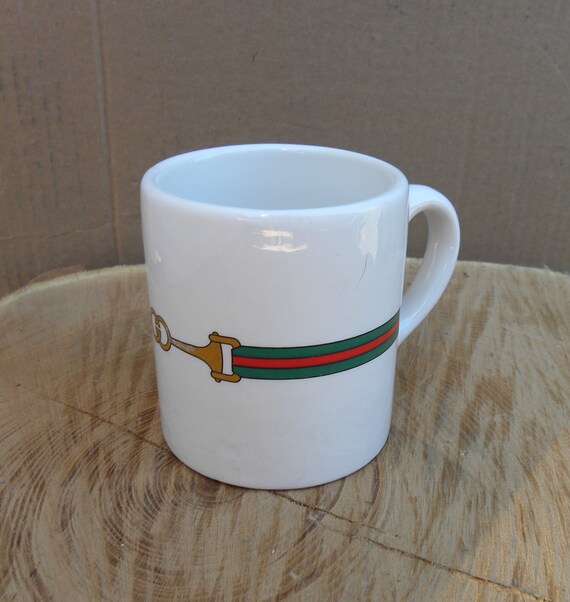 Vintage Gucci Mug with Gold Metallic Buckle by FieldsOfVintage