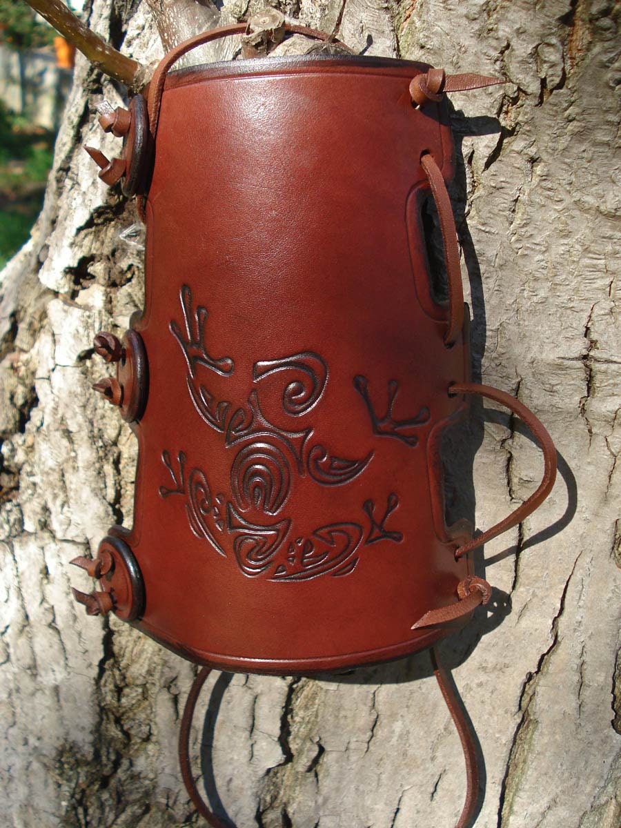 Archery Arm Guard Tooled Leather by MadeOfLeather on Etsy