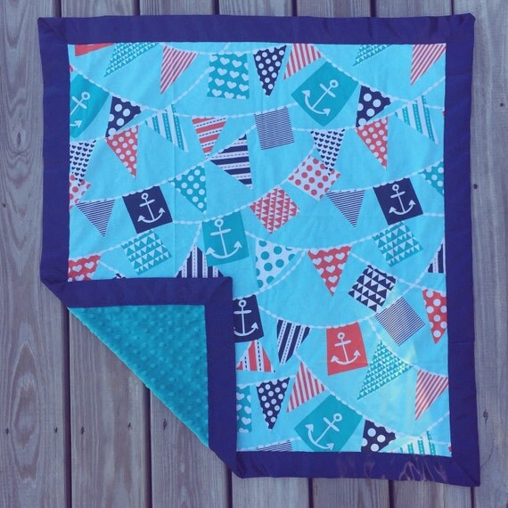 Nautical Baby Blanket Nautical Blanket Minky Baby by WatchMyDive
