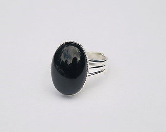 Black Onyx Ring Black Stone Ring Black Gemstone Ring Black Oval Ring Black Onyx Gemstone Black Ring