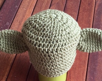 Newborn baby Yoda hat crochet