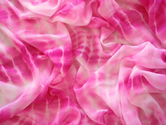 Pink Tie Dye Fabric Shibori Fabric Indian Fabric Georgette