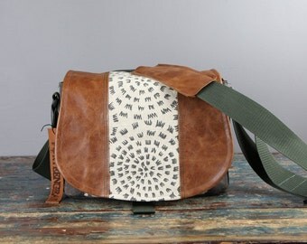 Leather Camera Bag New Satchel - Dandelion Art Leather Medium DSLR PRE-ORDER