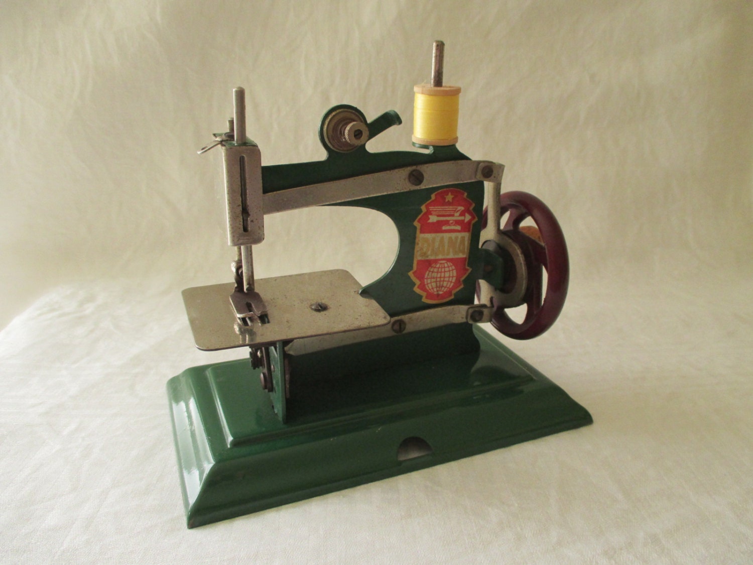 Vintage Metal Toy Sewing Machine Diana Germany Sewing