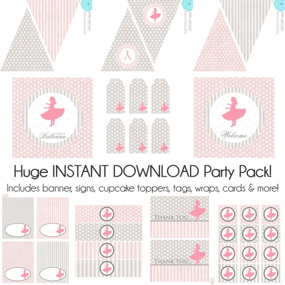 Ballerina Birthday Party, Ballerina Baby Shower Decorations , Ballerina Birthday Decorations, Ballerina Party Decorations, BeeAndDaisy Il_570xn
