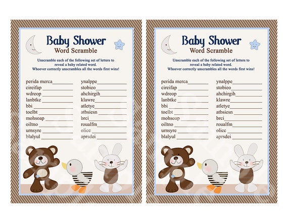 Printable B is for Bear/Teddy Bear Dots Baby Shower Word