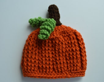 Crochet Baby Pumpkin Hat -Photo Prop