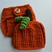 Crochet Baby Pumpkin Hat and Diaper Cover set -Photo Prop-