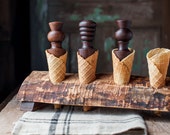 Waffle Cone Roller - Sugar Cone Roller - Pizzelle Cone Roller - Homemade Ice Cream Cone Coronet - Wood Krumkake Roller