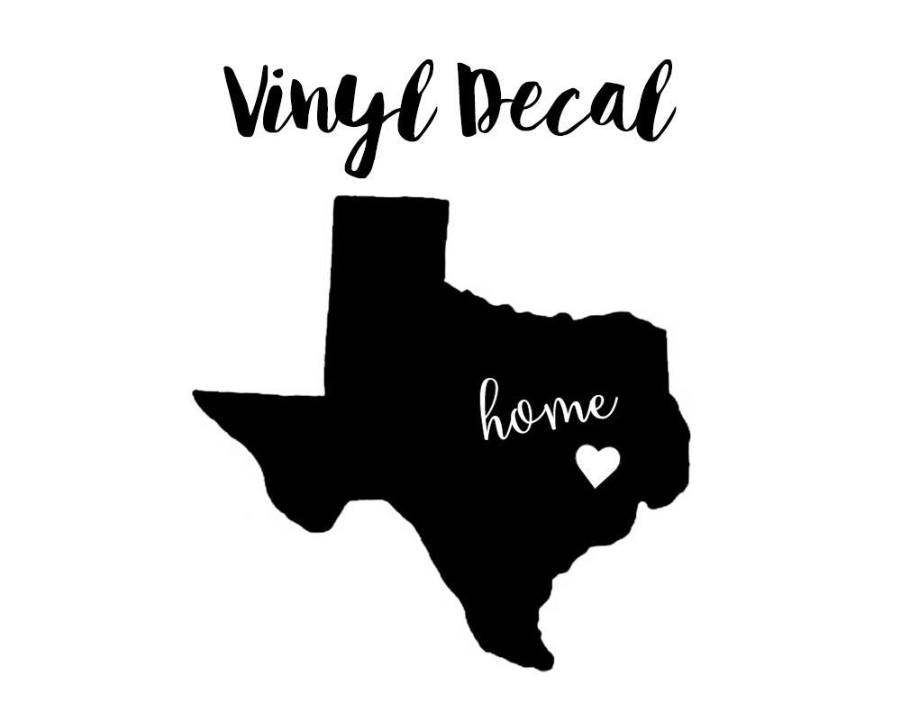 Texas State Car Decal Texas Vinyl Decal by GoldenDesignsbySarah