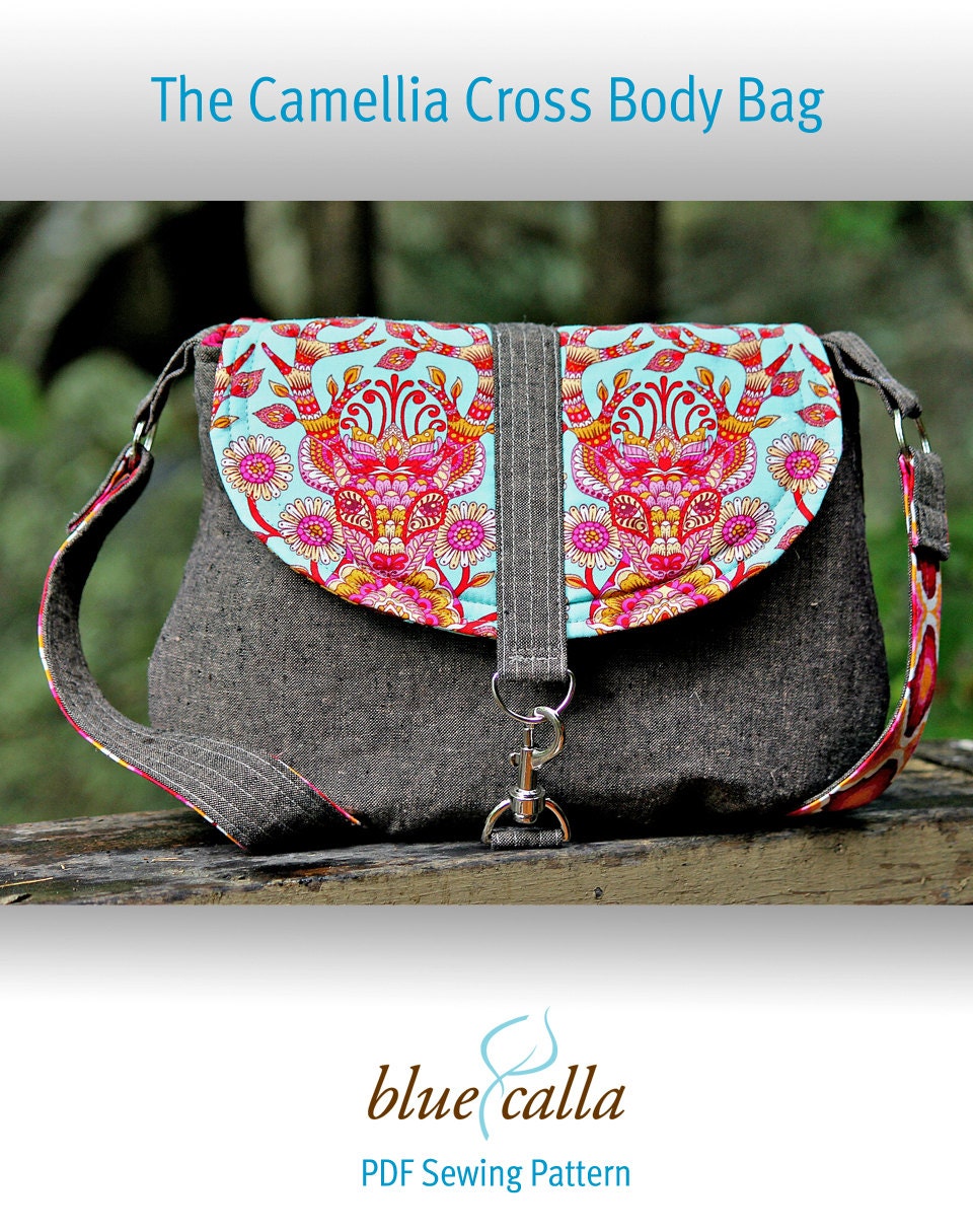 The Camellia Cross Body Bag PDF SEWING by BlueCallaPatterns