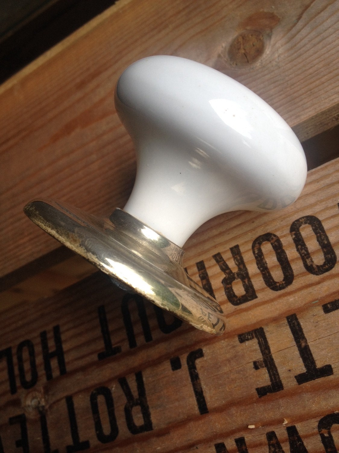 Vintage Porcelain Door Knob Gainsborough Hardware White