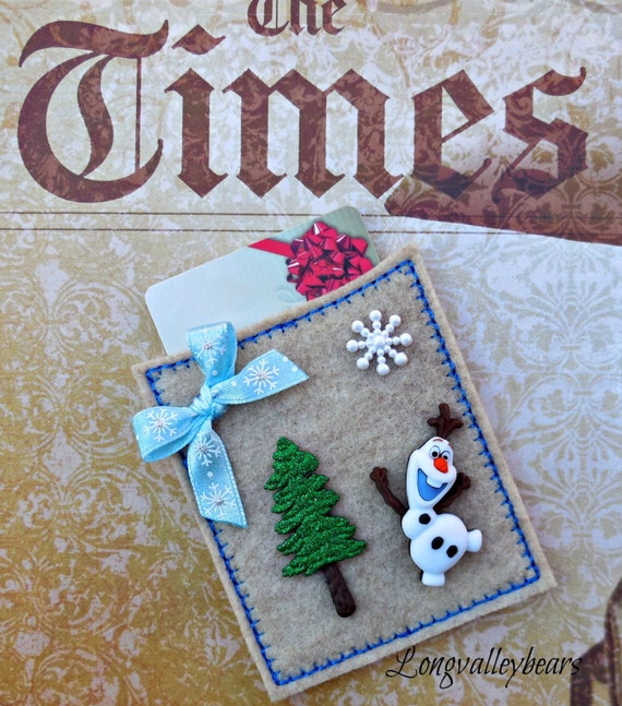 Gift card holder Felt machine embroidery gift card holder