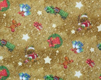 Christmas Fabric, Old World Christmas, Giordano Studio, Vintage Toys, By the Yard, Metallic Accents