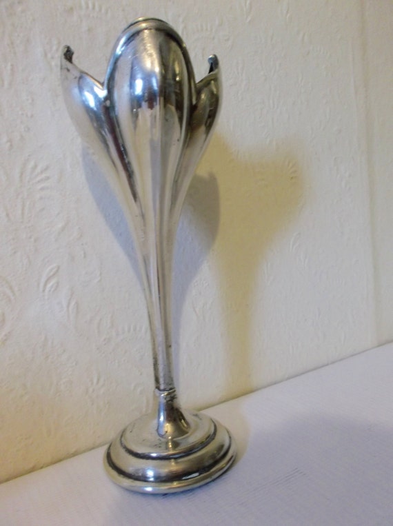 Antique Art Nouveau Silver Bud Vase