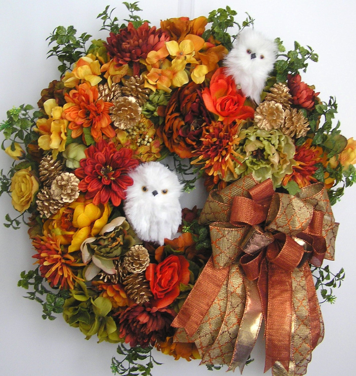 Autumn Wreath Fall Wreath Owl Wreath Halloween Wreath