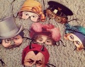 Vintage Victorian Paper Masks, Halloween, Costume, Ephemera, Holiday