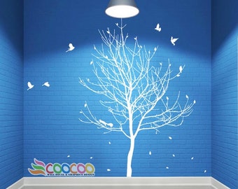 Wall Decal, wall Stickers ,Tree Wall Decals ,Wall decals, Removable, Tree and Birds, lonely tree, Lonely tree with birds DC0288