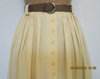 Long Skirt / Skirt Vintage / Skirt Maxi / Yellow Skirt / Size: EUR 44 / UK16 / Lining / Viscose / Elastic Waist