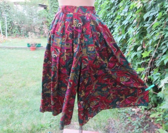 Long Skort Vintage / Skirt / Shorts / Size EUR40 / UK12 / Made in West Germany