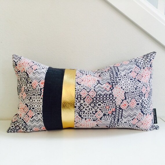 Mid Century Pillow Cover 14x24 Lumbar Cushion