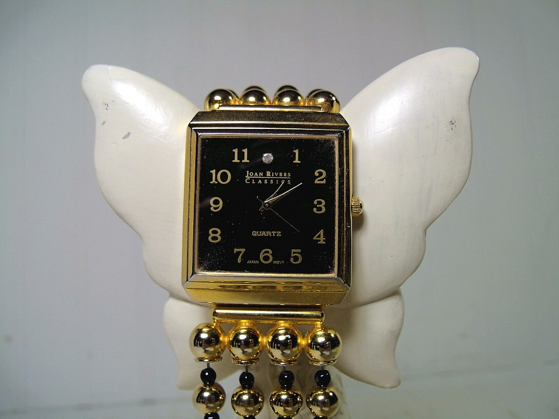 Joan Rivers Classics Heavy Beaded Watch with Large Square