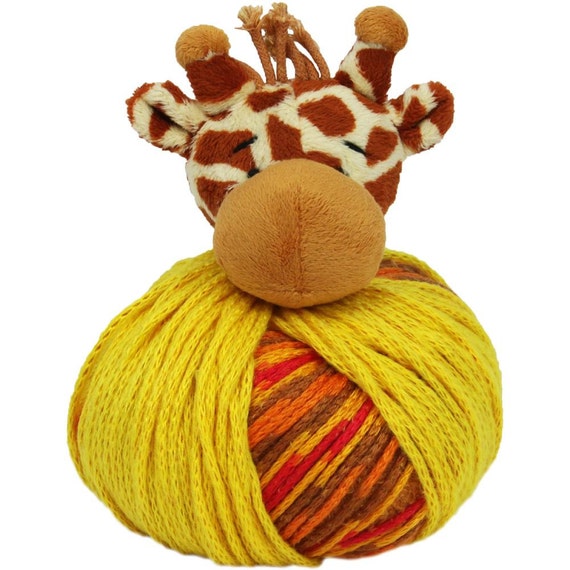 kit includes  beanie knitting Hat Kit, GIRAFFE  Knitting plush and Hat yarn Beanie hat  Kit,