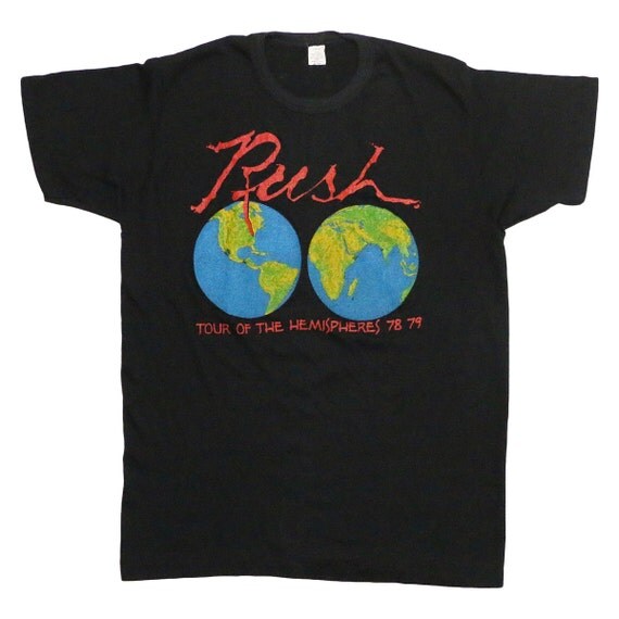 Rush Tour Of The Hemispheres Shirt 1978 Vintage Tshirt 1970s
