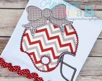 Fall Big Bow Football Helmet Embroidery Design Machine Applique