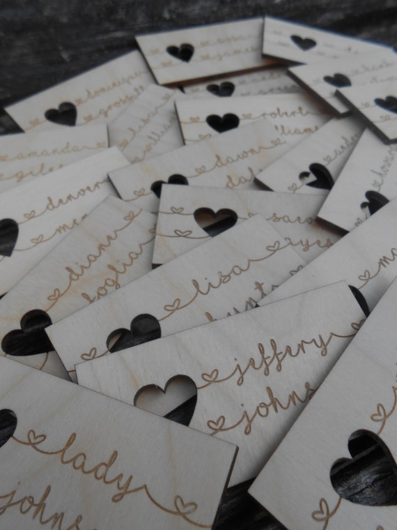 100 Custom Wedding Place Cards Escort Cards Rustic Name 