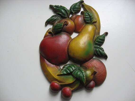 Vintage Sexton Metal Fruit Kitchen Wall Hangings By Mindmybiz