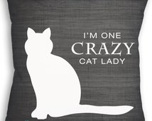 crazy cat lady pillow