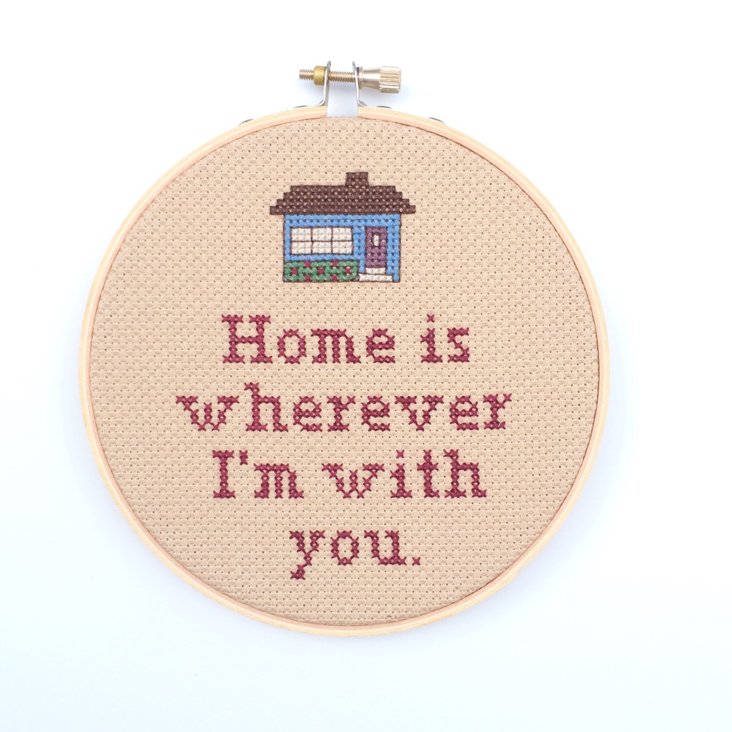 Home is Wherever I'm With You Song Lyrics Cross Stitch