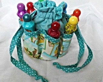 Florida Print Bingo Bag , Also Great for Craft & Make-up Organizer