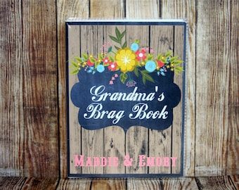 Personalized Photo Album, Photo Album, Custom Photo Album, Grandma's Brag Book, Rustic Photo Album