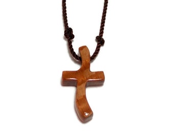 Cross Necklace Men, Mens Cross Jewelry, Minimalist Cross Necklace, Mens Cross Necklace Pendant, Australian Lacewood, Handmade Cross Necklace
