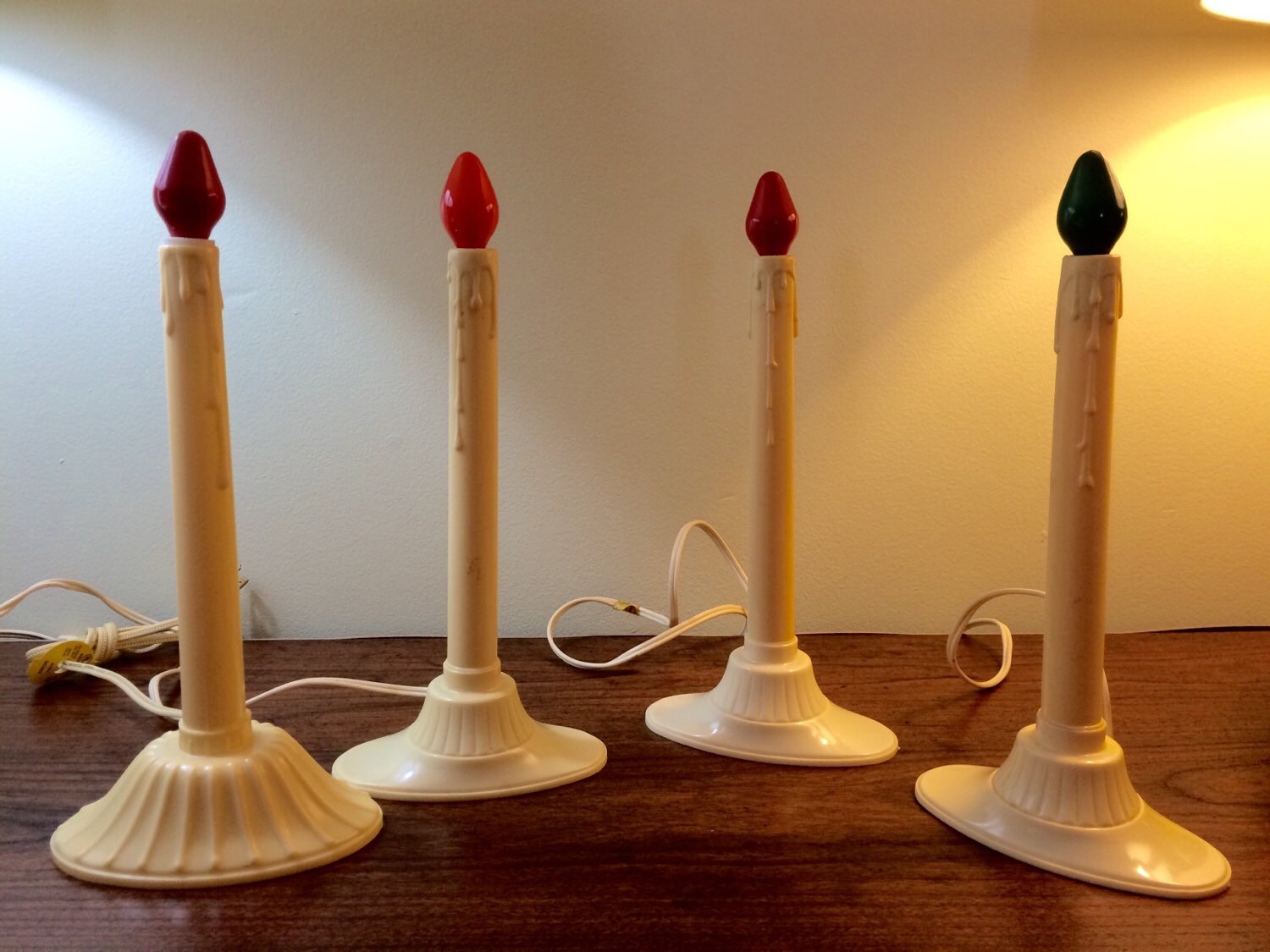 Vintage Electric Christmas Candles Set of Four Working Plastic